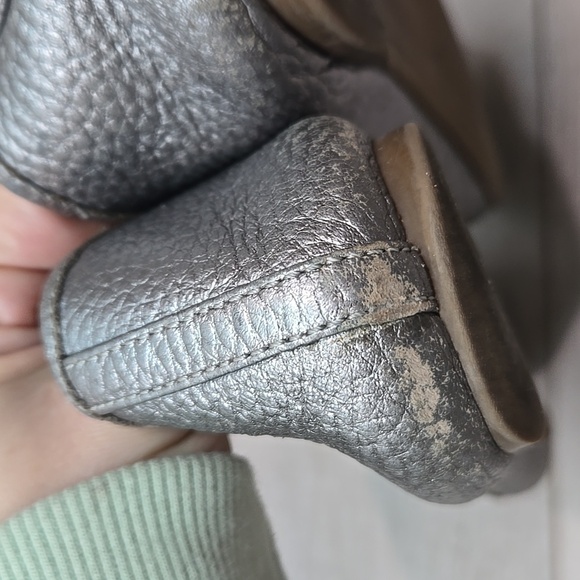 Tory Burch Womens Ruby Pewter silver Logo Flats Ballet shoes sz 9M - Picture 9 of 15
